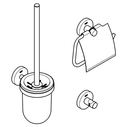 GROHE 41204DC0 - Conjunto de acessórios 3 em 1 para sanita START, em aço inoxidável