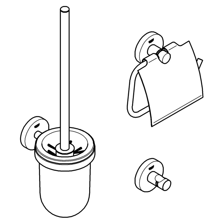 GROHE 41204DC0 - Conjunto de acessórios 3 em 1 para sanita START, em aço inoxidável