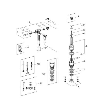 GROHE 43907PI0 - Conjunto de reposição para cisternas cerâmicas