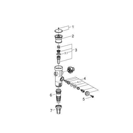GROHE 43996000 - Válvula de descarga pressurizada RONDO 3”