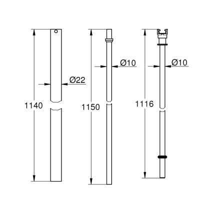 GROHE 48053000 - Tubo de duche para instalação adicional, 15 cm mais longo, cromado brilhante