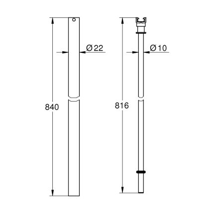 GROHE 48515000 - Barra para sistema de duche, acabamento cromado brilhante