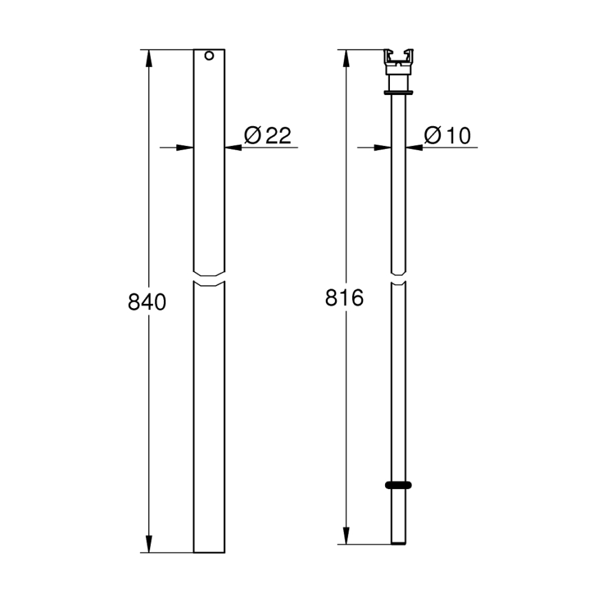 GROHE 48515000 - Barra para sistema de duche, acabamento cromado brilhante