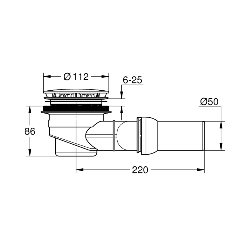 GROHE 49534000 - Conjunto de drenagem para bases de duche universais O 112 mm cromado