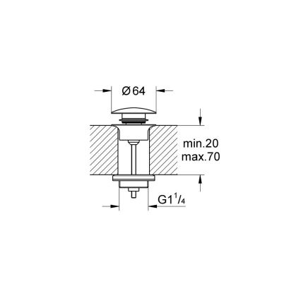 GROHE 65807A00 - Conjunto de drenagem com tampão para lavatórios com transbordo, grafite