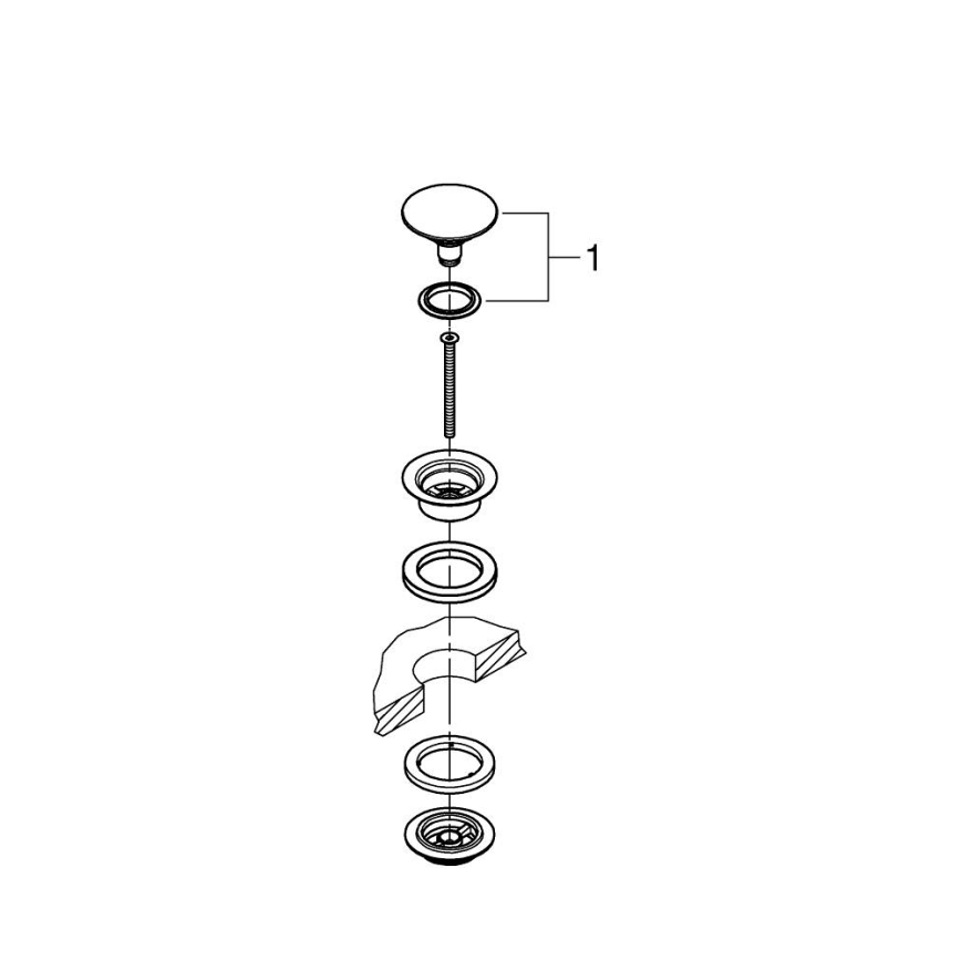 GROHE 65807AL0 - Conjunto de drenagem para lavatórios com transbordamento grafite