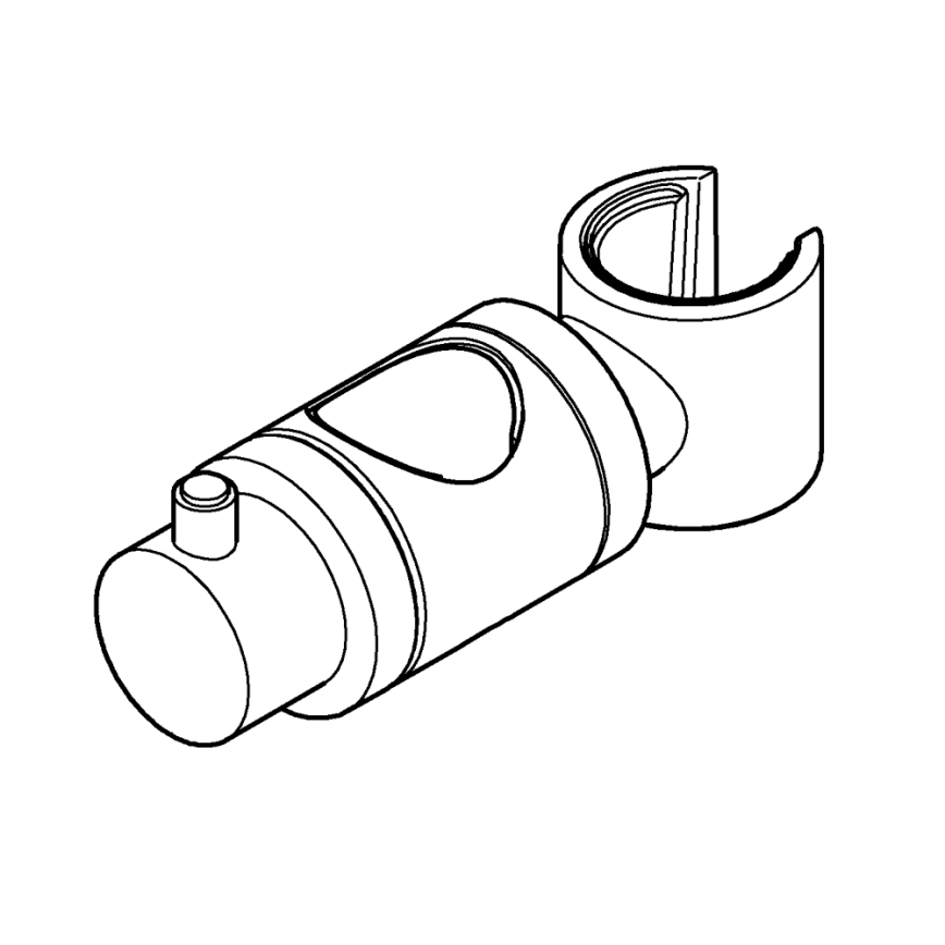 GROHE 6765000-Suporte deslizante para barras de duche RELEXA, RAINSHOWER e EUPHORIA 24,7 mm cromado
