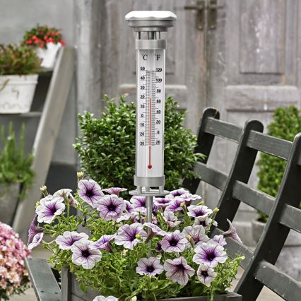 Grundig 89640 - Lâmpada solar LED com termómetro 1xLED/1,2V 600 mAh IP44