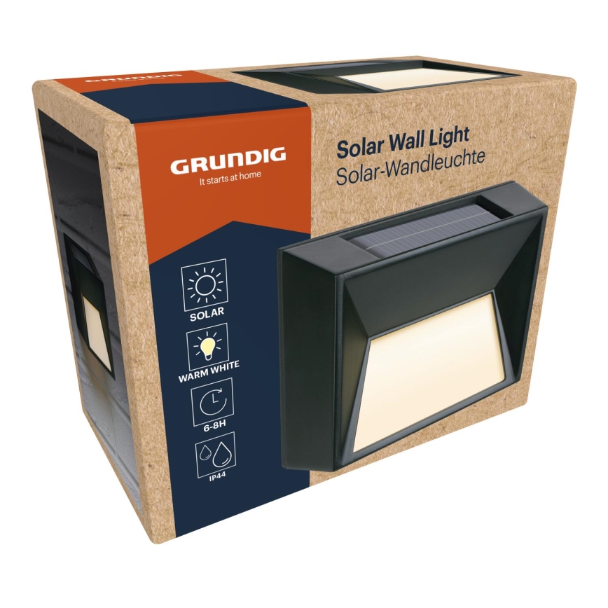 Grundig - Aplique de parede solar LED LED/3,7V 500 mAh IP44