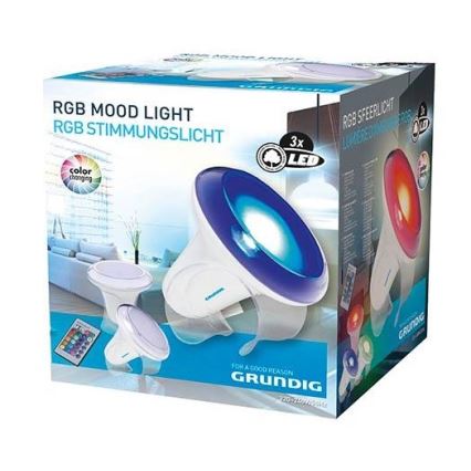 Grundig - Candeeiro de mesa LED RGB com regulação LED/1W/230V + controlo remoto