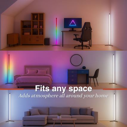 Grundig - Candeeiro de pé LED RGBW dimerizável LED/6W/230V + controlo remoto