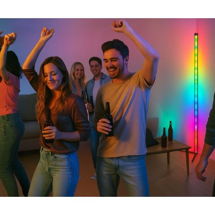 Grundig - Candeeiro de pé LED RGBW dimerizável LED/6W/230V + controlo remoto