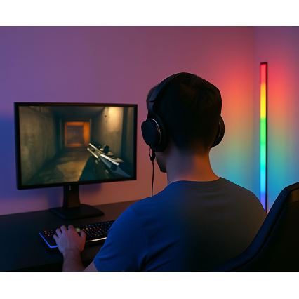 Grundig - Candeeiro de pé LED RGBW dimerizável LED/6W/230V + controlo remoto