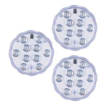 Grundig - Conjunto de 3 luminárias LED RGBW dimerizáveis LED/3W/3xAAA IP65 + controlo remoto