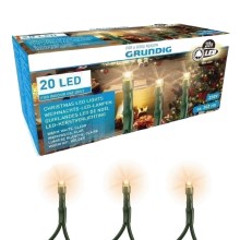 Grundig - Corrente de Natal LED 20xLED 3m branco quente