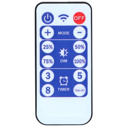 Grundig - Fio de luz solar LED regulável 50xLED/8 funções 9,35m IP44 branco quente 600 mAh + comando à distância