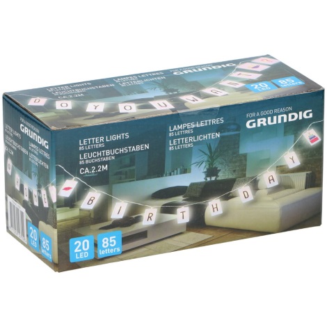 Grundig - Fita LED com 85 letras 20xLED/2xAAA