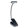 Grundig - Lâmpada de secretária LED recarregável com clipe LED/5V 400 mAh preta