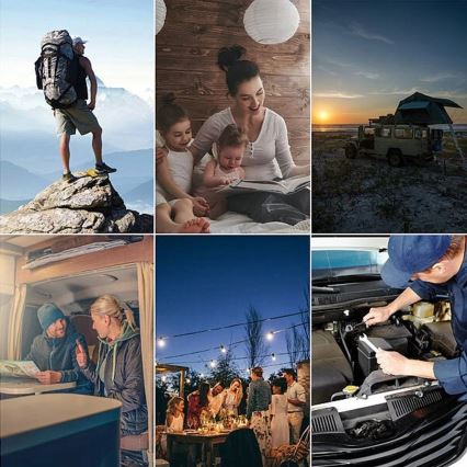 Grundig - Lanterna LED de campismo LED/3xAA 3000/4500/6000K IP44 preta