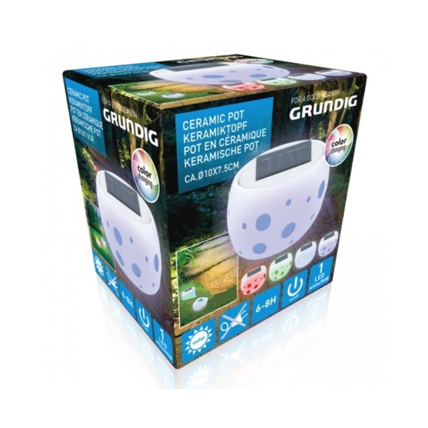 Grundig - Luminária Solar LED RGB LED/0,06W/1,2V 600 mAh