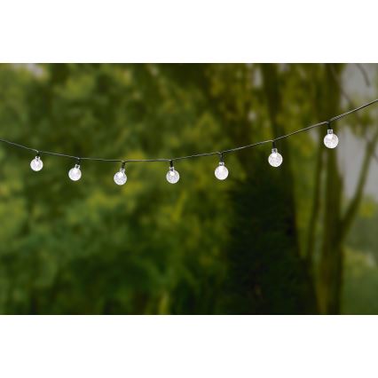 Grundig - Cordão Solar LED 50xLED/8 funções 6,9m branco quente 600 mAh