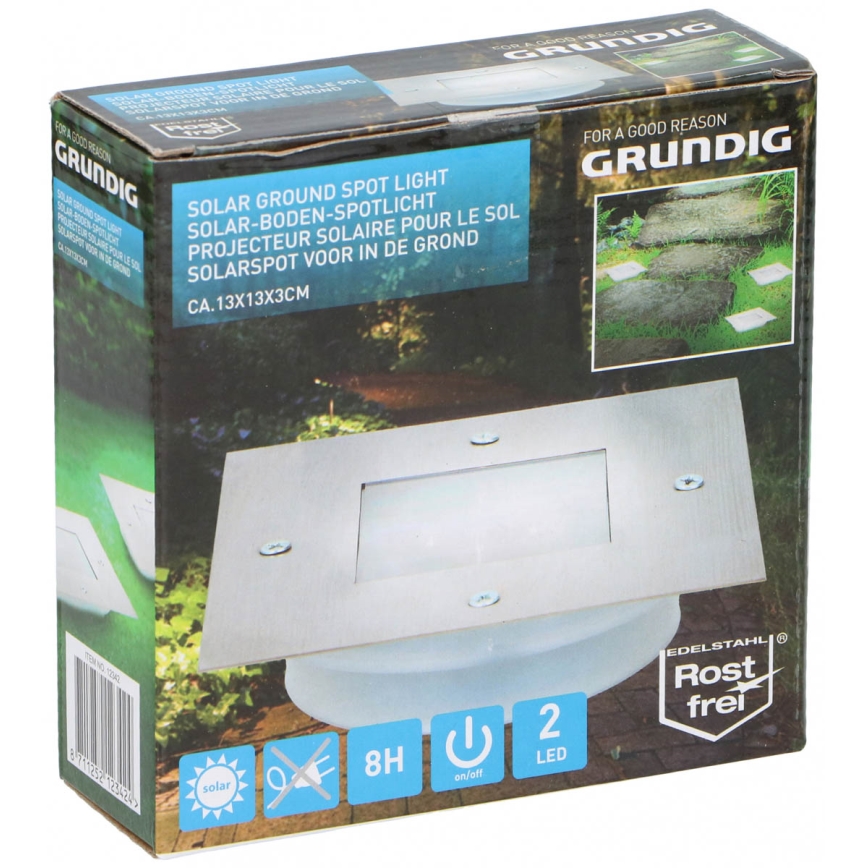 Grundig - Luminária solar embutida LED 2xLED/1,2V 600 mAh IP44