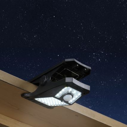 Grundig - Luminária solar LED com sensor de movimento e crepúsculo CLIP-ON LED/9W/3,7V 1500 mAh IP44