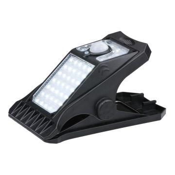 Grundig - Luminária solar LED com sensor de movimento e crepúsculo CLIP-ON LED/9W/3,7V 1500 mAh IP44