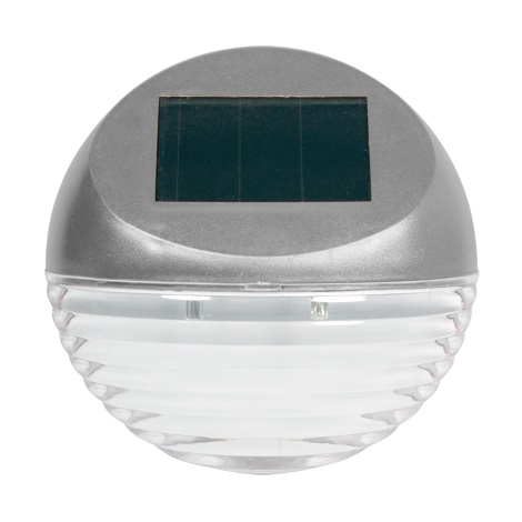Grundig - Luz de parede solar LED 2xLED/1xAA prata