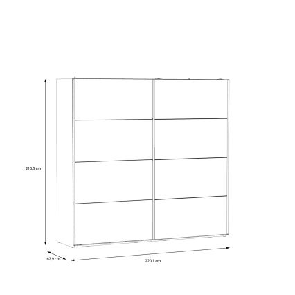 Guarda-roupa com espelho OREN 220x210 cm carvalho artisan