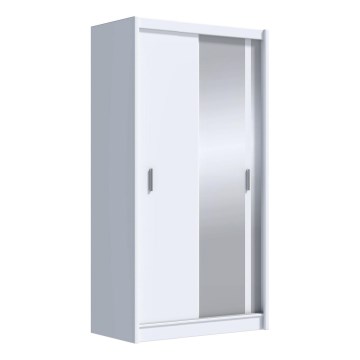 Guarda-roupa com espelho SABRINA 120x215 cm branco