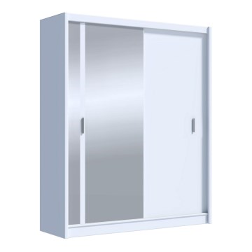 Guarda-roupa com espelho SABRINA 180x215 cm branco