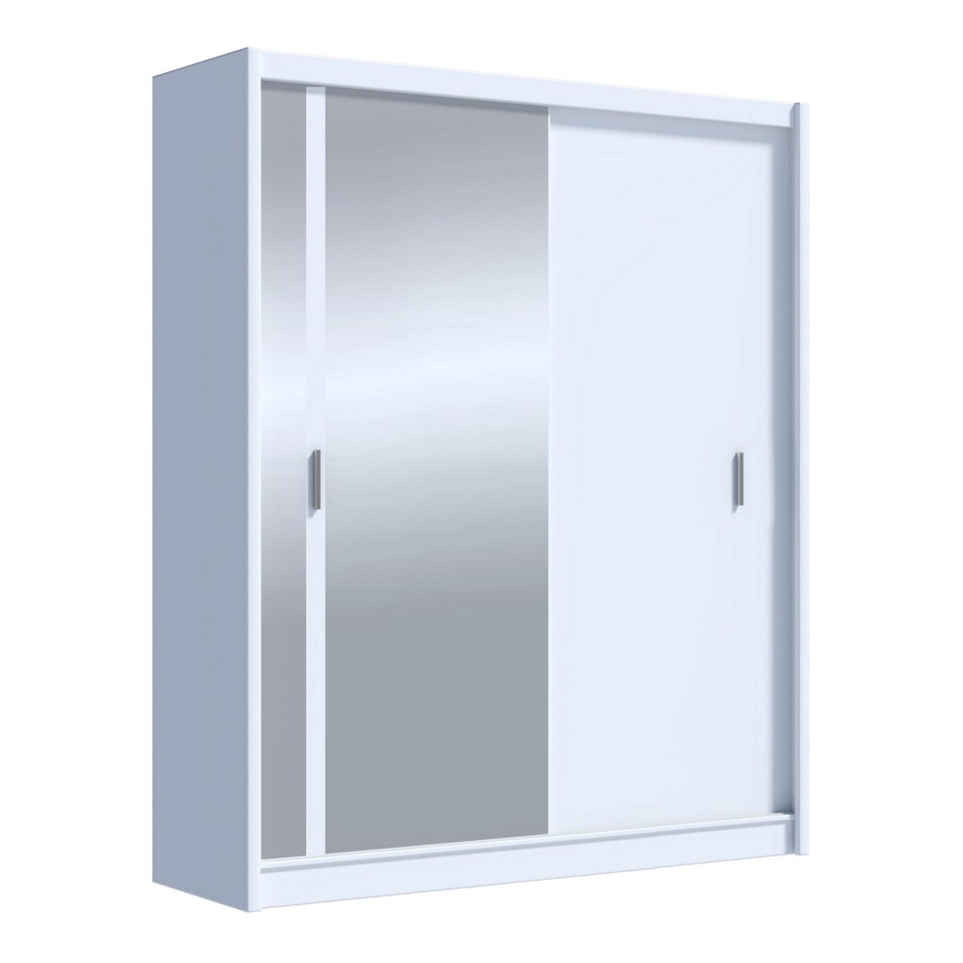 Guarda-roupa com espelho SABRINA 180x215 cm branco