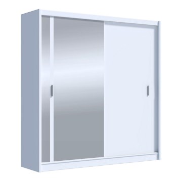 Guarda-roupa com espelho SABRINA 203x215 cm branco