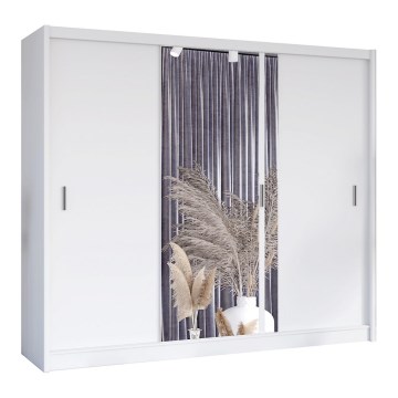 Guarda-roupa com espelho SABRINA 250x215 cm branco