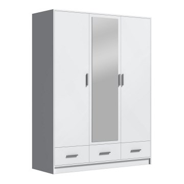 Guarda-roupa com espelho SANNA 150x215 cm branco