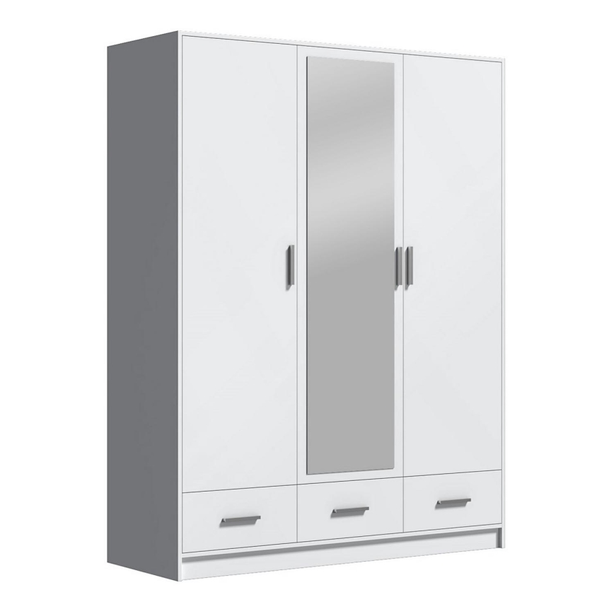 Guarda-roupa com espelho SANNA 150x215 cm branco