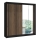 Guarda-roupa com espelho SANTINO 203x215x61 cm preto/carvalho craft