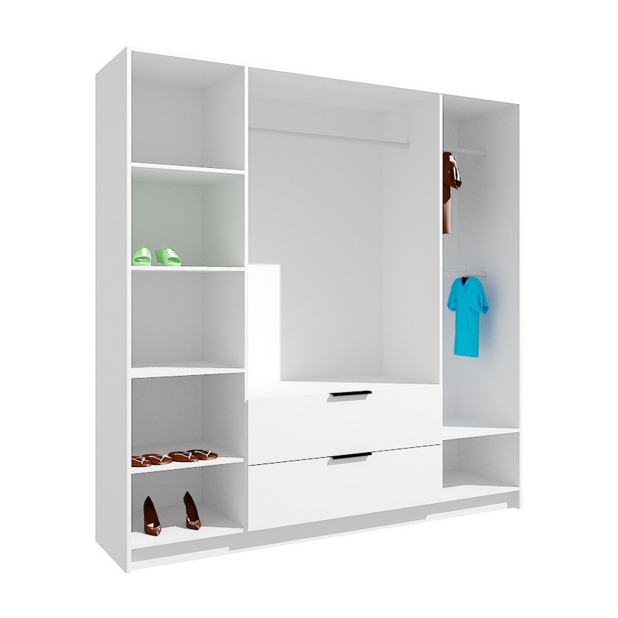 Guarda-roupa com espelho VISTA 200x215 cm carvalho artisan/grafite