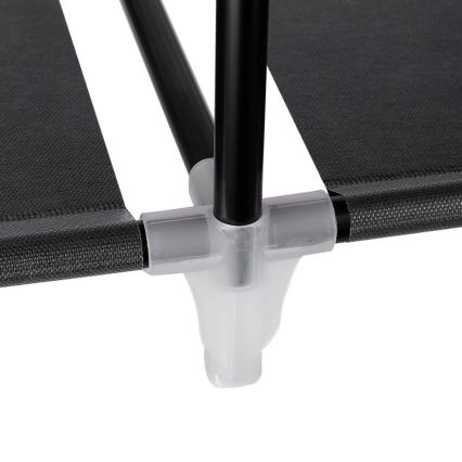 Guarda-roupa de tecido para arrumação com prateleiras e varão MATIS 150x175 cm preto