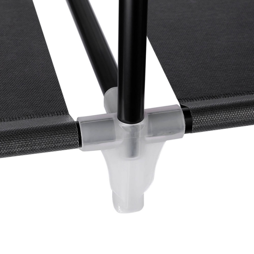 Guarda-roupa de tecido para arrumação com prateleiras e varão MATIS 150x175 cm preto