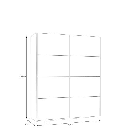 Guarda-roupa KARO 170 x 210 cm, cinzento/verde