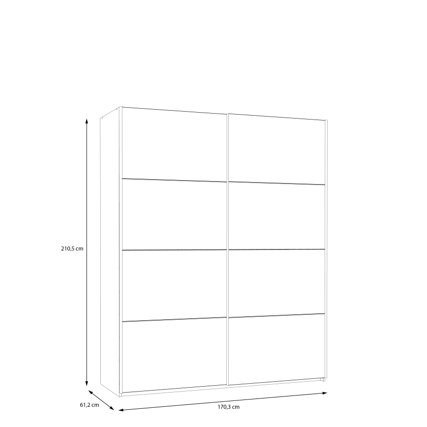 Guarda-roupa KARO 170 x 210 cm, cinzento/verde