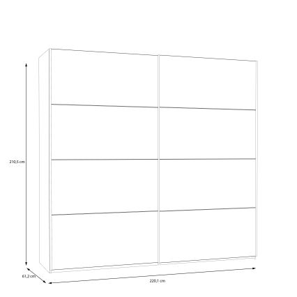 Guarda-roupa KARO 220x210x61 cm branco