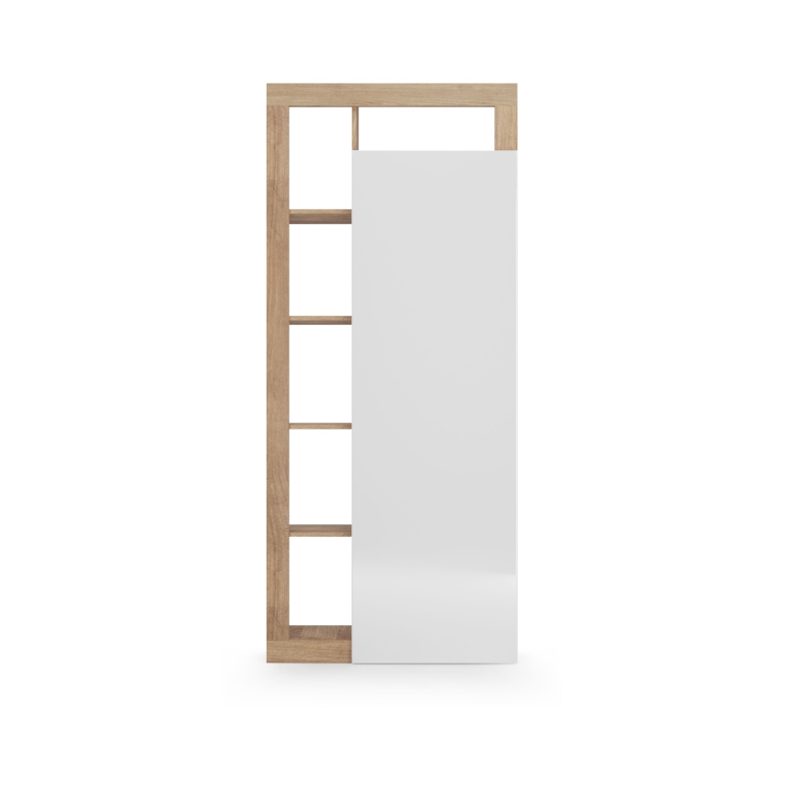 Guarda-roupa LENOR 91x209 cm branco/castanho