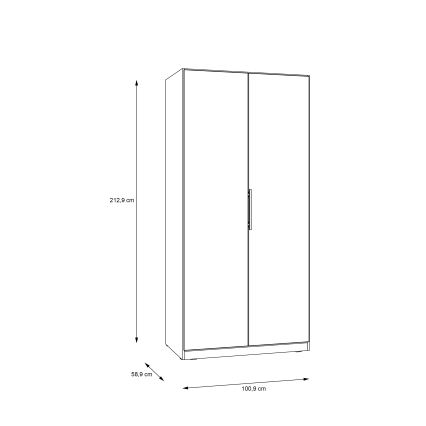 Guarda-roupa MARO 100x213 cm carvalho artisan