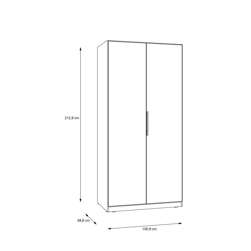 Guarda-roupa MARO 100x213 cm carvalho artisan