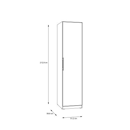 Guarda-roupa MARO 51x213 cm Carvalho Artisan