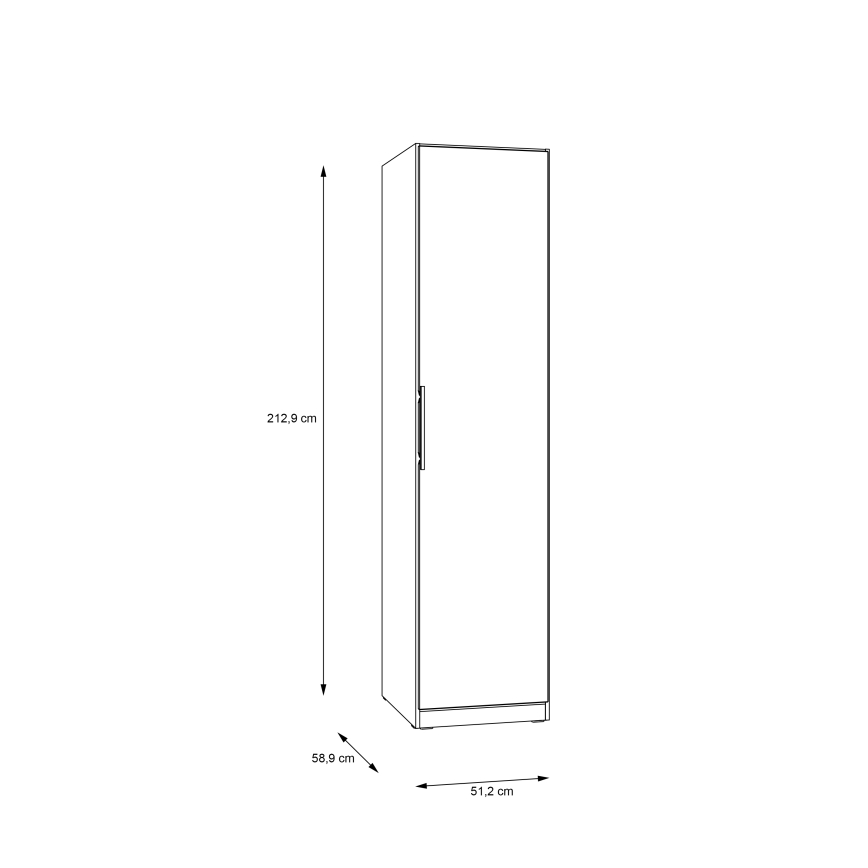 Guarda-roupa MARO 51x213 cm Carvalho Artisan