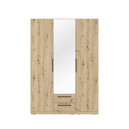 Guarda-roupa MARO com espelho, 150 x 213 cm, carvalho artisan